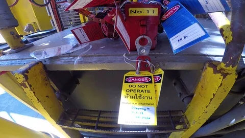 Fully lock box isolation isolation hazard energy in shutdown activity Stock Footage 85696975