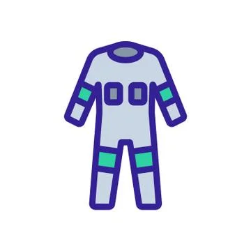 Fully protective full body suit icon vector outline illustration Stock Illustration