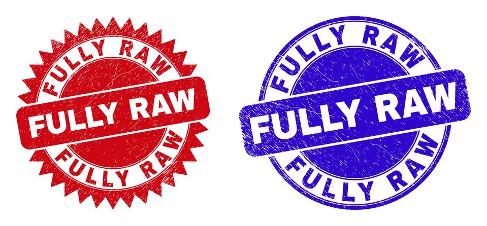 FULLY RAW Rounded and Rosette Stamps with Unclean Style Stock Illustration