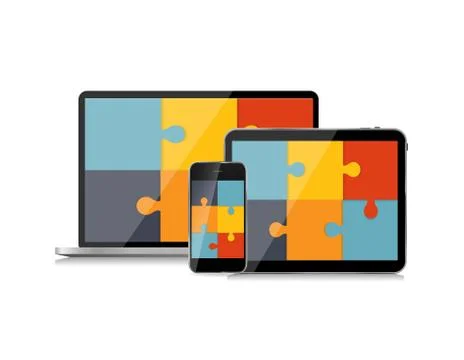 Fully Responsive Web Design Concept Vector Illustration Illustrazione stock