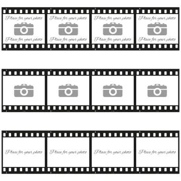 Fully vector Set of three &amp;quot;place for your photo&amp;quot; templates with pho Stock Illustration