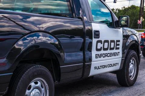 Fulton County Code Enforcement vehicle close up Stock Photos
