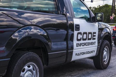 Fulton County Code Enforcement vehicle close up Stock Photos