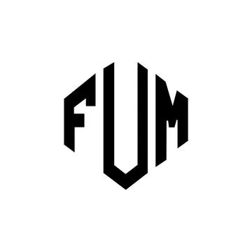 FUM letter logo design with polygon shape. FUM polygon and cube shape logo .. Stock Illustration