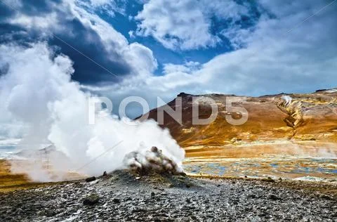 Fumarole in Iceland Stock Photos
