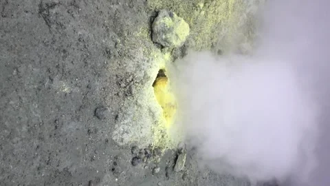 Fumarole in volcano crater Stock Footage 263642858