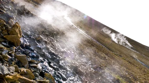 Fumaroles in Iceland Stock Footage 124073378