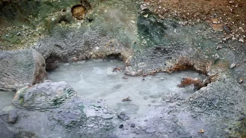 Fumaroles in Krysuvik-Seltun Geothermal Hot Springs area in Iceland Stock Footage 301251440
