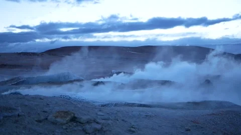 Fumaroles at Sol de Mañana Stock Footage 153593209