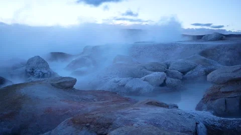 Fumaroles at Sol de Mañana Stock Footage 153593212