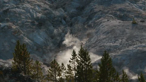 Fumaroles at Yellowstone Stock Footage 93417733