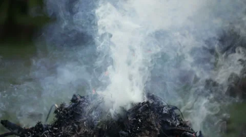 Fume floating up on fire Stock Footage 35931456
