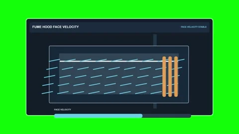 Fume Hood Face Velocity Stable Green Screen Overlay Vídeos de archivo 344248468