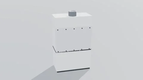 Fume hood lab 3d loop white background 3D animation seamless loop Stock Footage 341849676