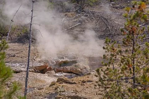 Fumerole in a thermal basin Stock Photos
