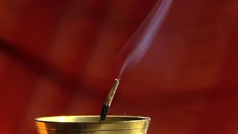 Fuming incense stick Stock Footage 74170018