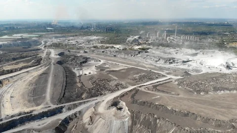 Fuming plants and quarry Stock Footage 107353026