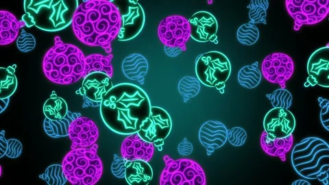 Fun 2D Christmas Baubles Stock Footage 264758618