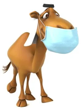 Fun 3D camel with a mask Stock Illustration