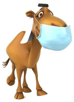 Fun 3D camel with a mask Stock Illustration