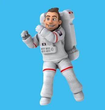 Fun 3D cartoon astronaut dancing Illustrazione stock