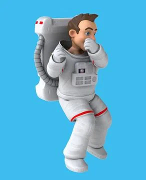 Fun 3D cartoon astronaut dancing Illustrazione stock