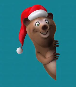 Fun 3D cartoon bear Stock Illustration
