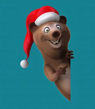 Fun 3D cartoon bear Stock Illustration