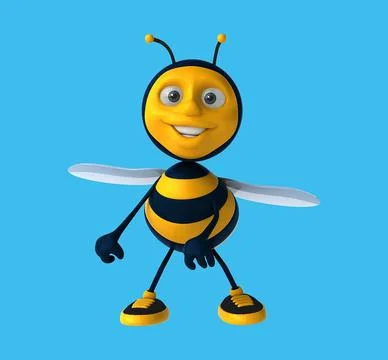 Fun 3D cartoon bee dancing Ilustração Stock