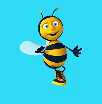 Fun 3D cartoon bee dancing Foto stock