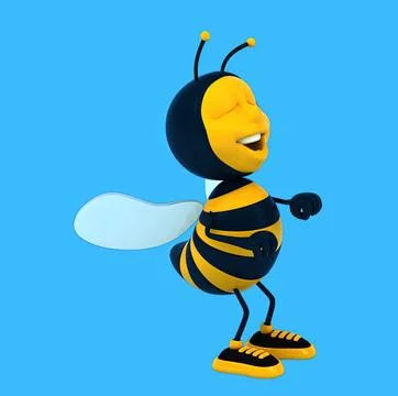 Fun 3D cartoon bee dancing Foto stock