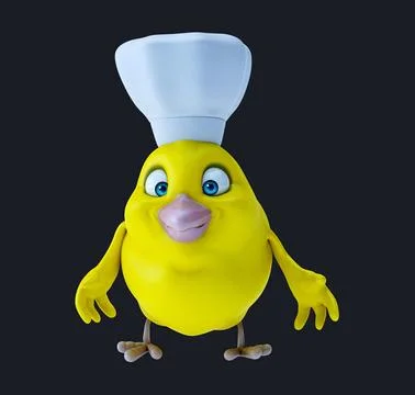 Fun 3D cartoon bird talking and presenting Stock Illustration