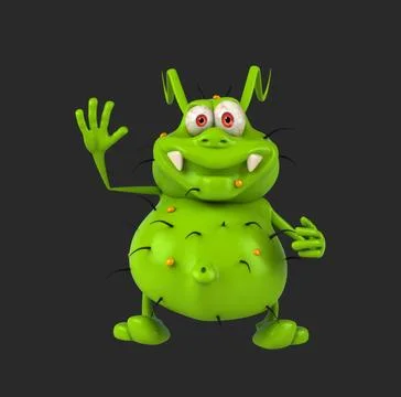 Fun 3D cartoon bug saying hi (with alpha channel) Stock Illustration