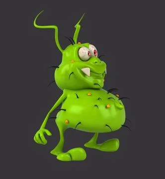 Fun 3D cartoon bug saying hi (with alpha channel) Stock Illustration