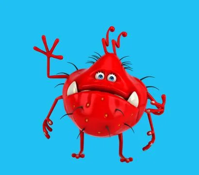 Fun 3D cartoon bug saying hi (with alpha channel) Stock Illustration