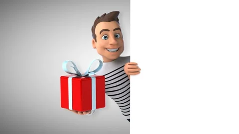 Fun 3D cartoon casual character Stock Footage 121260946