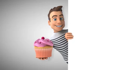 Fun 3D cartoon casual character Stock Footage 121260964
