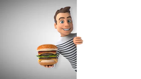 Fun 3D cartoon casual character Stock Footage 121261007