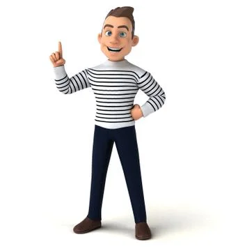 Fun 3D cartoon casual character Stock Illustration