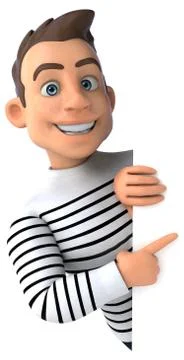Fun 3D cartoon casual character Illustrazione stock