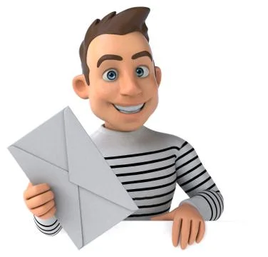 Fun 3D cartoon casual character Stock Illustration