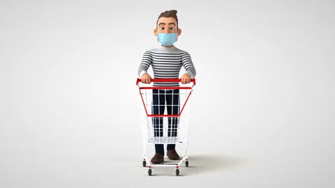 Fun 3D cartoon character walking Stock Footage 131094132