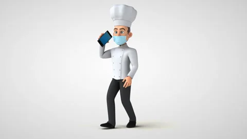 Fun 3D cartoon chef character Stock Footage 131036974