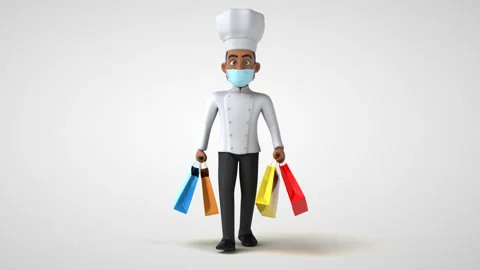 Fun 3D cartoon chef character Stock Footage 131227617