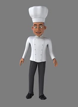 Fun 3D cartoon chef talking Stock Illustration