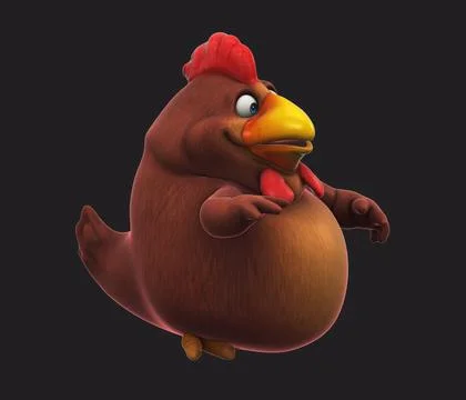 Fun 3D cartoon chicken talking(with alpha channel) Stock Illustration