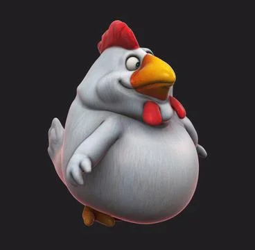Fun 3D cartoon chicken talking(with alpha channel) Stock Illustration