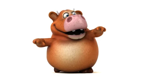 Fun 3D cartoon cow dancing Stock Footage 147250341