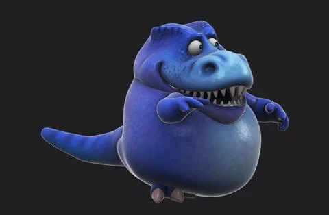 Fun 3D cartoon dino talking (with alpha channel) Stock Illustration