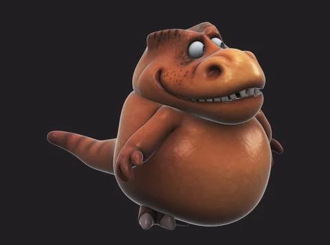 Fun 3D cartoon dino talking (with alpha channel) Stock Illustration